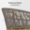 PURPLE LEAF Outdoor Dining Set All Weather Wicker Patio Dining Set with Rectangular Aluminum Table and Modern Armrest Dining Chairs for Garden Deck Backyard Kitchen