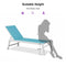 PURPLE LEAF Outdoor Chaise Lounge Chairs Set of 2 White Aluminum Lounge Chair Five-Position Adjustable Chaise with Wheels and Table for Pool Deck Patio