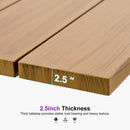 PURPLE LEAF Outdoor Dining Table Set All-Weather Aluminum with Wood Grain Table and Rope Woven Chairs Includes Backyard Patio Cushions