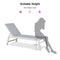PURPLE LEAF Outdoor Chaise Lounge Chairs Set of 2 White Aluminum Lounge Chair Five-Position Adjustable Chaise with Wheels and Table for Pool Deck Patio