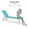 PURPLE LEAF Outdoor Chaise Lounge Chairs Set of 2 White Aluminum Lounge Chair Five-Position Adjustable Chaise with Wheels and Table for Pool Deck Patio