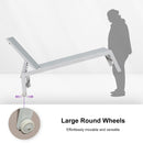 PURPLE LEAF Outdoor Chaise Lounge Chairs Set of 2 White Aluminum Lounge Chair Five-Position Adjustable Chaise with Wheels and Table for Pool Deck Patio