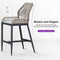 PURPLE LEAF Bar Stools Set of 2 Modern Rattan Bar Stools Counter Stools with Cushions for Outdoor Kitchen Island Stools