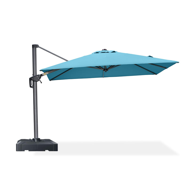 PURPLE LEAF 8 x 8 ft Swimming Pool Umbrella Outdoor Patio Cantilever Umbrella with Base