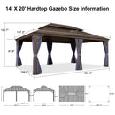 PURPLE LEAF Outdoor Hardtop Gazebo for Garden Bronze Double Roof Aluminum Frame Pavilion