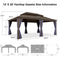 OPEN BOX I PURPLE LEAF Outdoor Hardtop Gazebo for Garden Bronze Double Roof Aluminum Frame Pavilion