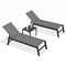 PURPLE LEAF Patio Chaise Lounge Textilene Pool with Wheels Sunbathing Chair for Outdoor, Beach, Yard, Side Table Included