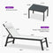 PURPLE LEAF Lounge Chair Set for Outside Aluminum Patio Recliner with Side Table and Pillow Beach Sunbathing Tanning Chairs Pool Chaise Lounger Outdoor