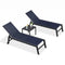 OPEN BOX I PURPLE LEAF Patio Chaise Lounge Textilene Pool with Wheels Sunbathing Chair for Outdoor, Beach, Yard, Side Table Included