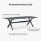 PURPLE LEAF Outdoor Dining Set All Weather Wicker Patio Dining Set with Rectangular Aluminum Table and Modern Armrest Dining Chairs for Garden Deck Backyard Kitchen