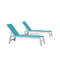 PURPLE LEAF Outdoor Chaise Lounge Chairs Set of 2 White Aluminum Lounge Chair Five-Position Adjustable Chaise with Wheels and Table for Pool Deck Patio