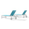 PURPLE LEAF Outdoor Chaise Lounge Chairs Set of 2 White Aluminum Lounge Chair Five-Position Adjustable Chaise with Wheels and Table for Pool Deck Patio