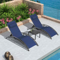 PURPLE LEAF Patio Chaise Lounge Set Outdoor Beach Pool Sunbathing Lawn Lounger Recliner Chair Outside Chairs with Side Table Included