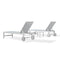 PURPLE LEAF Outdoor Chaise Lounge Chairs Set of 2 White Aluminum Lounge Chair Five-Position Adjustable Chaise with Wheels and Table for Pool Deck Patio
