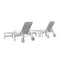 PURPLE LEAF Outdoor Chaise Lounge Chairs Set of 2 White Aluminum Lounge Chair Five-Position Adjustable Chaise with Wheels and Table for Pool Deck Patio