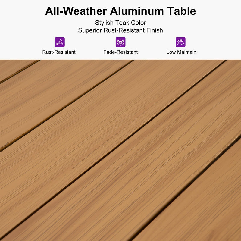 PURPLE LEAF Patio Dining Set for Garden Deck Wicker Table and Chairs Set