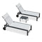 PURPLE LEAF Lounge Chair Set for Outside Aluminum Patio Recliner with Side Table and Pillow Beach Sunbathing Tanning Chairs Pool Chaise Lounger Outdoor