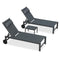 PURPLE LEAF Lounge Chair Set for Outside Aluminum Patio Recliner with Side Table and Pillow Beach Sunbathing Tanning Chairs Pool Chaise Lounger Outdoor
