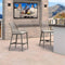 PURPLE LEAF Bar Stools Set of 2 Modern Rattan Bar Stools Counter Stools with Cushions for Outdoor Kitchen Island Stools