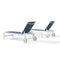 PURPLE LEAF Outdoor Chaise Lounge Chairs Set of 2 White Aluminum Lounge Chair Five-Position Adjustable Chaise with Wheels and Table for Pool Deck Patio