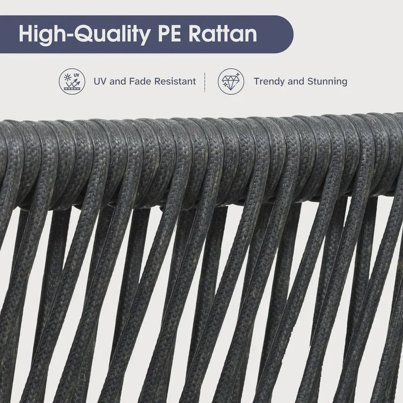 PURPLE LEAF 2 Pieces Patio Dining Chair Set All-Weather Wicker Dining Chair Aluminum Bistro Set with Cushions and Pillows for Garden Deck Kitchen