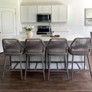 PURPLE LEAF Outdoor Bar Stools Set of 2,  Wicker Rattan Bar Stools with Back Aluminum Outside Garden Patio Bar Chairs