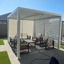 PURPLELEAF Outdoor Louvered Pergola Roller Blinds with Thermal Insulated, UV Protection Waterproof Fabric, Privacy Protection for White Pergola, Easy to Install