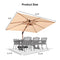 PURPLE LEAF Double Top 9 x 12 / 10 x 13 ft rectangle Aluminum Cantilever  Umbrella in Wood Color