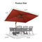 PURPLE LEAF Double Top 9 x 12 / 10 x 13 ft rectangle Aluminum Cantilever  Umbrella in Wood Color