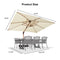 PURPLE LEAF Outdoor Garden Umbrella with Base, Cantilever Umbrellas in Wood Color