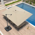 PURPLE LEAF Patio Outdoor Large Umbrella Square and Rectangular Cantilever Yard Sun Umbrellas