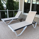 Clearance-PURPLE LEAF Patio Chaise Lounge Plastic Pool Outdoor Lounge Chair with Aluminum Frame Stackable Patio Tanning Chairs for Poolside Sunbathing Beach Deck Yard
