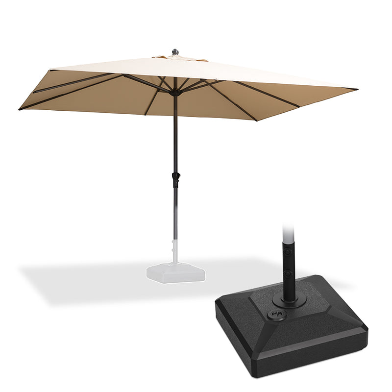 PURPLE LEAF Aluminum Patio Table Umbrella Heavy Duty Market Umbrella with Base