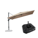 PURPLE LEAF Lateral Tilt Patio Umbrella with Base, 360° Swivel Cantilever Umbrella with Stand