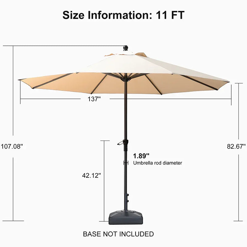 PURPLE LEAF Aluminum Outdoor Market Umbrella Patio Table Umbrella