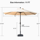 PURPLE LEAF Aluminum Patio Table Umbrella Heavy Duty Market Umbrella with Base