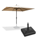 PURPLE LEAF Aluminum Patio Table Umbrella Heavy Duty Market Umbrella with Base