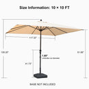 PURPLE LEAF Aluminum Outdoor Market Umbrella Patio Table Umbrella