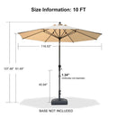 PURPLE LEAF Crank and Tilt Table Umbrella Outdoor Patio Market Umbrella with Visible Hand Crank System