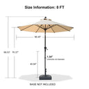 PURPLE LEAF Crank and Tilt Table Umbrella Outdoor Patio Market Umbrella with Visible Hand Crank System