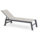 PURPLE LEAF Outdoor Sunbathing Aluminum Chaise Lounge with Wheels and Side Table for Outdoor Backyard Poolside