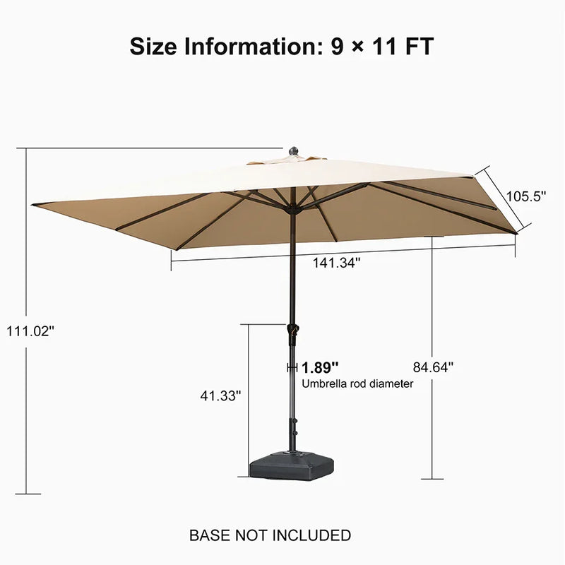 PURPLE LEAF Aluminum Outdoor Market Umbrella Patio Table Umbrella