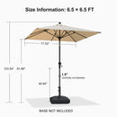 PURPLE LEAF Crank and Tilt Table Umbrella Outdoor Patio Market Umbrella with Visible Hand Crank System
