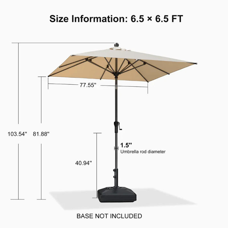PURPLE LEAF Crank and Tilt Table Umbrella Outdoor Patio Market Umbrella with Visible Hand Crank System