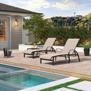 Purple Leaf American-Style Outdoor Family Chaise Lounge Chair;2 Chairs and 1 table with armrests and adjustable backrest, suitable for pools, terraces, gardens, lawns, and beaches