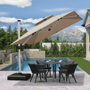 PURPLE LEAF Large Square Patio Cantilever Umbrella for Garden Pool Porch