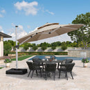 PURPLE LEAF Large Round Patio Cantilever Umbrella for Deck, Pool, Backyard