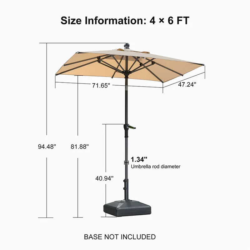 PURPLE LEAF Crank and Tilt Table Umbrella Outdoor Patio Market Umbrella with Visible Hand Crank System