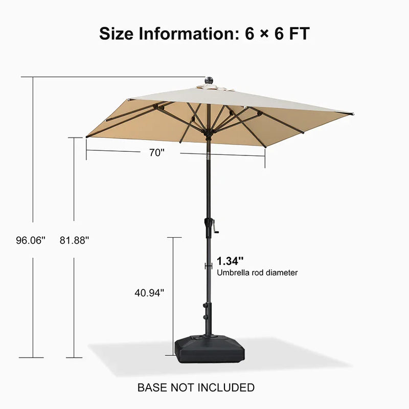 PURPLE LEAF Crank and Tilt Table Umbrella Outdoor Patio Market Umbrella with Visible Hand Crank System