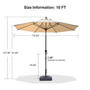PURPLE LEAF Round Tilting Patio Umbrella with Base, Milan Porch Table Umbrella
